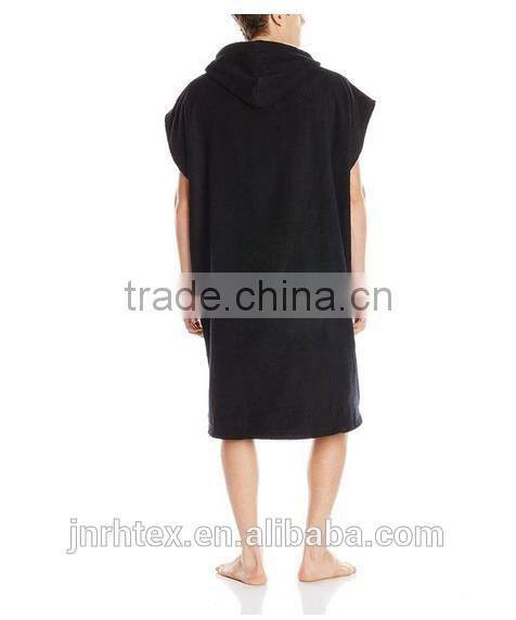 100 percent cotton black terry hooded poncho towels for adults
