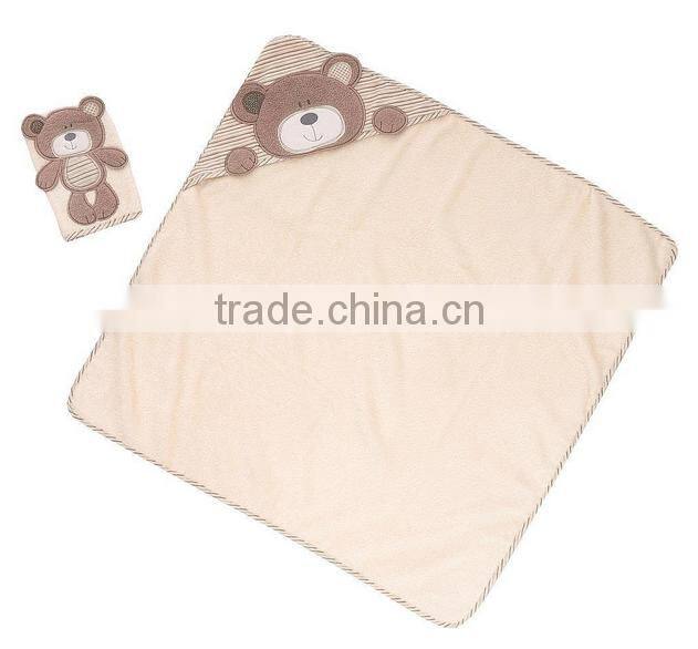 Trade assurance custom embroidery designs cotton terry fabric animal wholesale kids bath poncho hooded towel