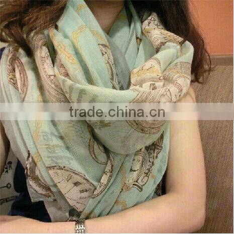 2016 Fashion Women Chiffon Scarf Summer New Peony Printing Elegant Lady Shawls Scarves Silk Scarf 8 Colors 170*80cm