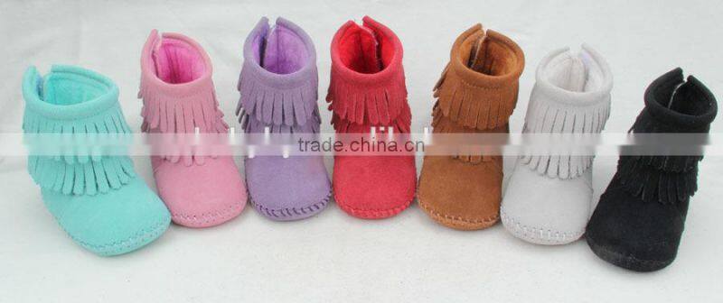 Fancy popular soft sole handmade leather baby boots