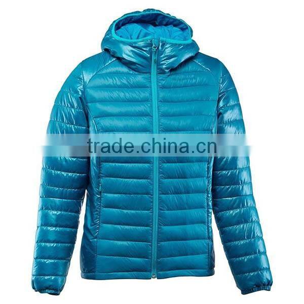 Women Outdoor blank hooded varsity jacket quilted down jacket for winters