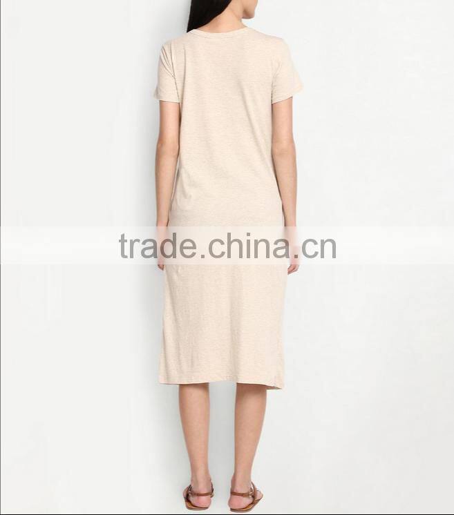 Women blank cotton longline design t shirt