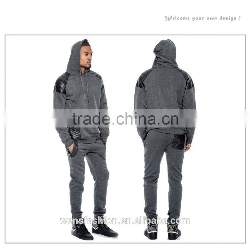 Fashion casual custom slim fit wholesale men cheap polyester tracksuit