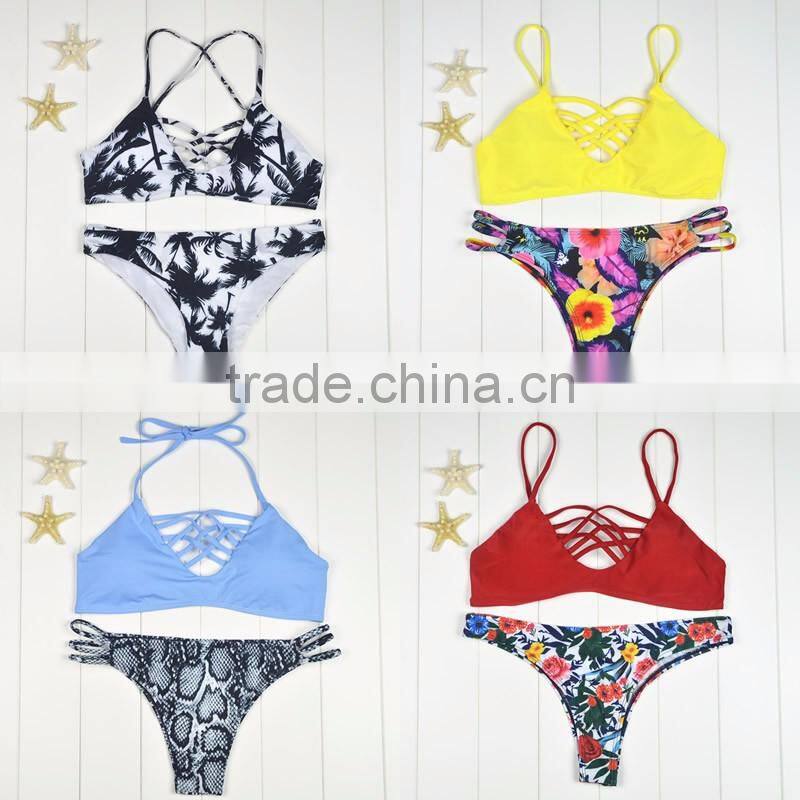 Polyester Bikini different size for choice & padded blue girls swimwear 59377