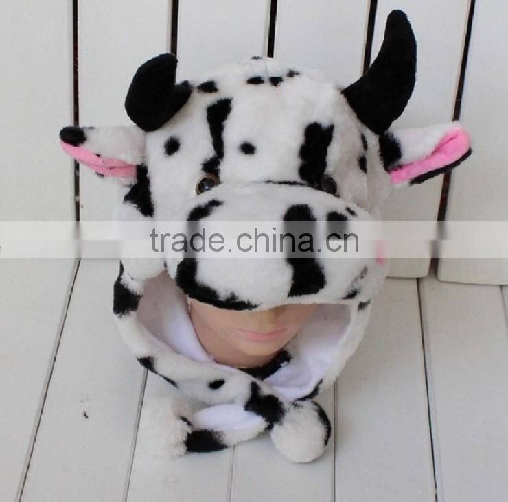 newest style customized soft plush animal hat for winter