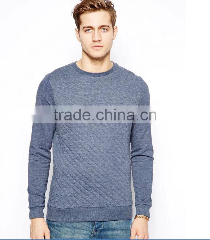 new antumn blue quilting seam casual pullover hoodies