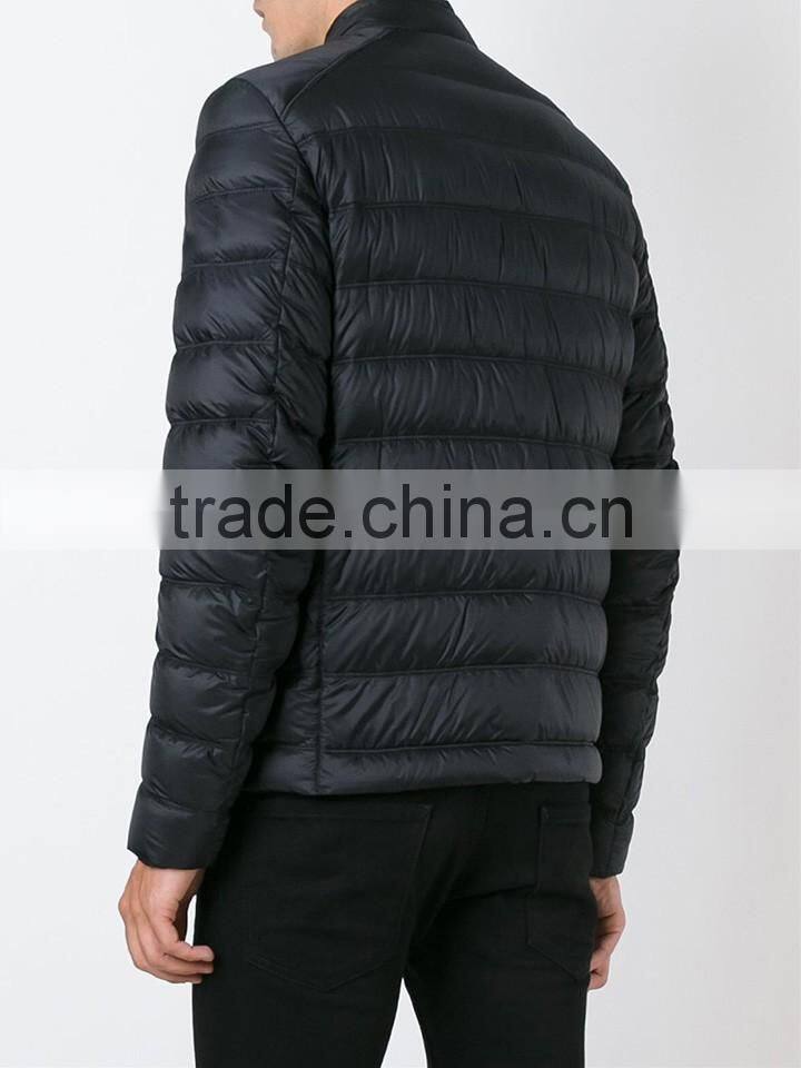 Wholesale High Quality Plain Dyed Dark Blue Down Feather Cotton Padded Coats Couples Winter Coats