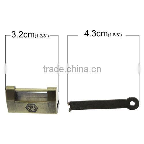Antique Bronze Message Pattern Jewelry Box Locks 43.0mm