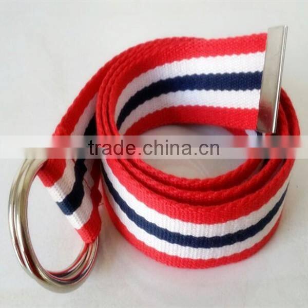 100% cotton Yoga straps Webbing strap with D-ring buckle