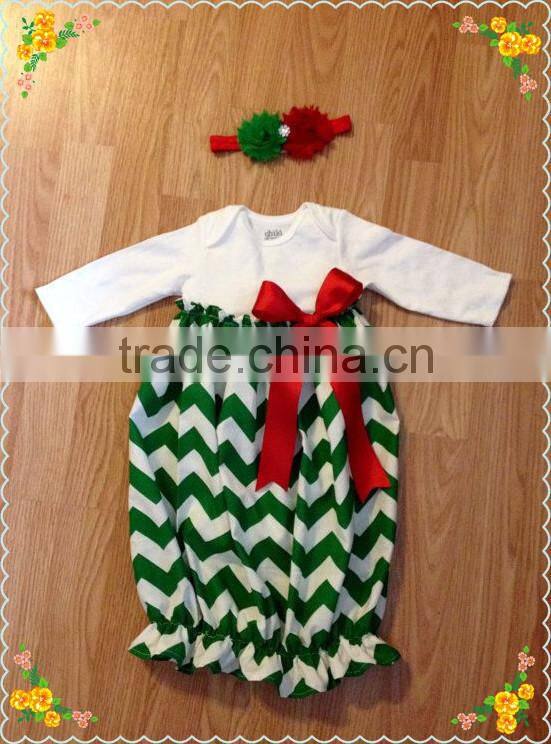 Custom Chevron Baby Birthday Dress For Christmas Kids Long Sleeve Princess Dress Flower Girls Dress Wholesale Children Clothing