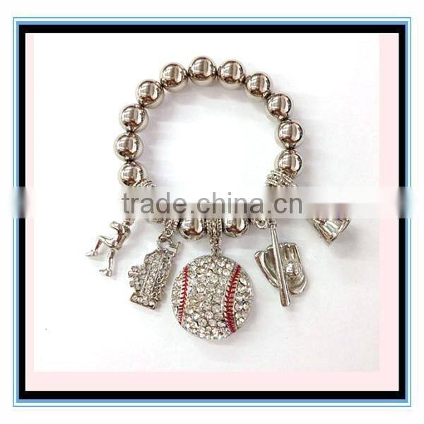 XP-MB-10565 FACTORY PRICE Wholesale Sport Jewelry Metal Zinc Alloy Soccer Ball Bracelet Jewelry