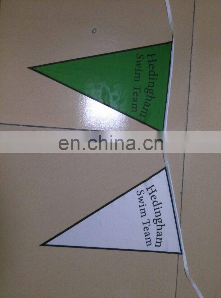 Durable triangle fabric bunting flags for swimming club