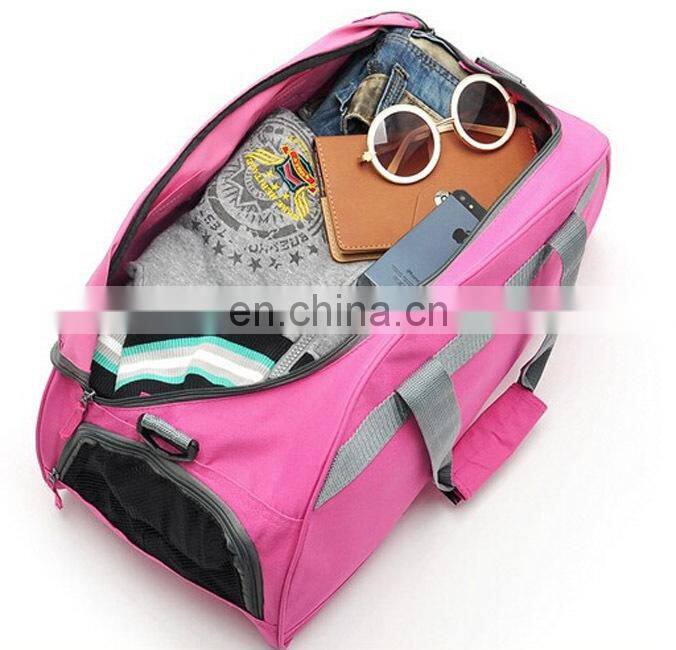 2015 latest fashionable colorful durable waterproof fitness sport bag with shoe apartment