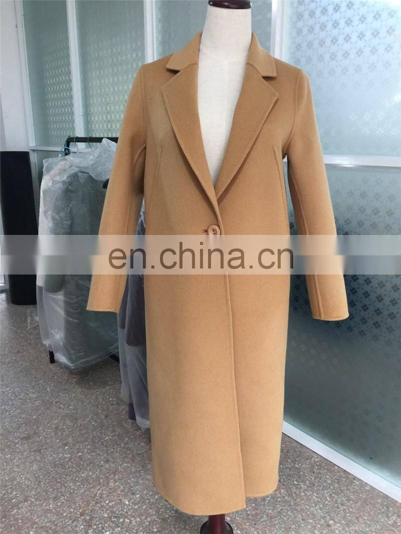 High Quality Wool Long Coat Lady Wool Coat Design