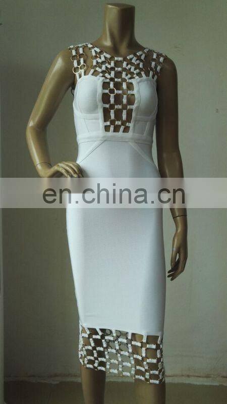 Amigo black sleeveless backless bandage dress sexy long nightclub dresses hollow out with Metal buckle