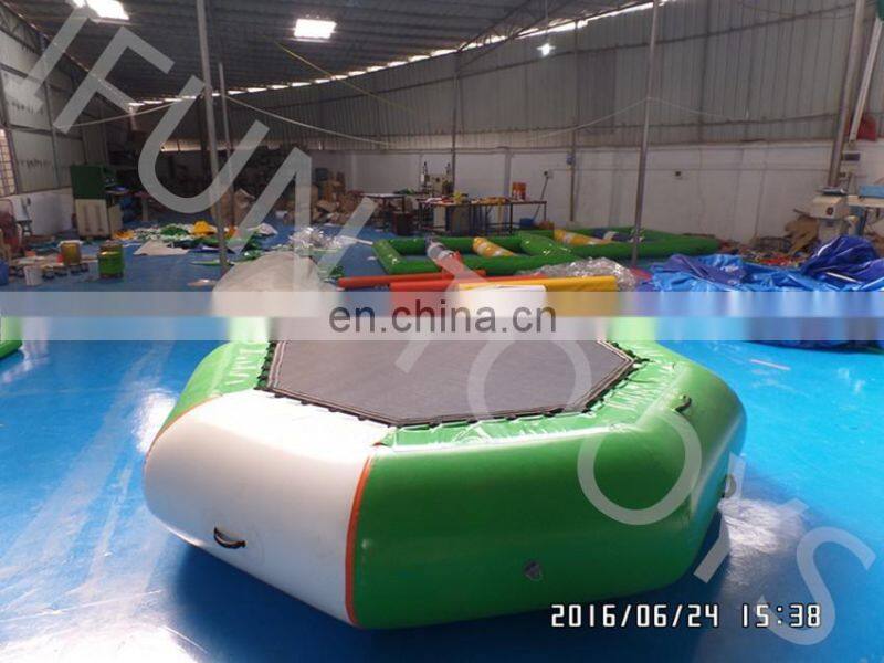 4meters cheap inflatable water jumping trampoline for children water park obstacles