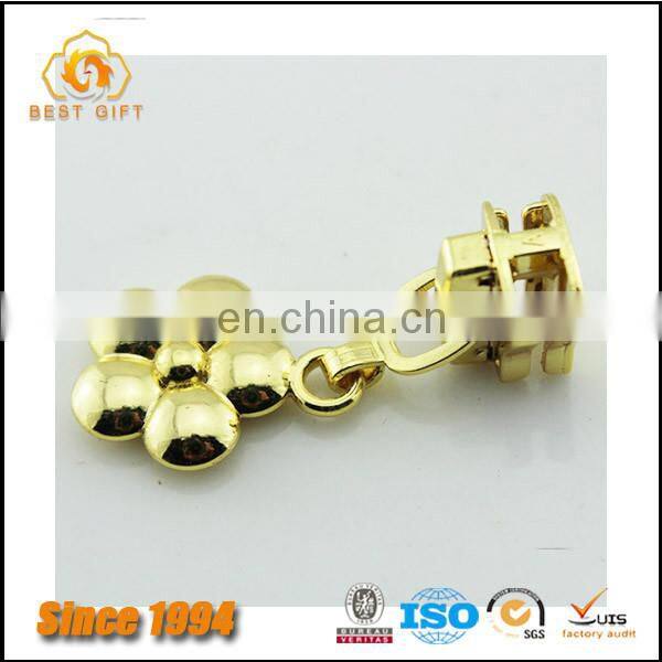 Guangdong Factory Wholesale Custom Garment Accessories Jacket Gold Metal Flower Zippers