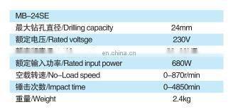 MB-24SE power tools 680W 24mm forging rotary hammer drill