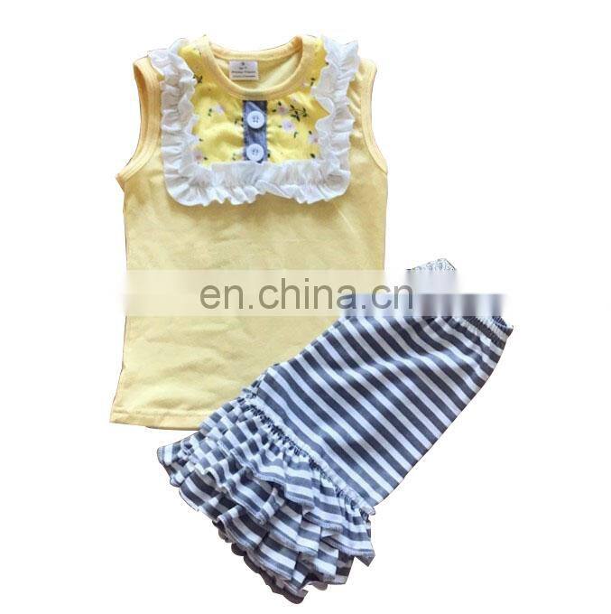 Cheap ruffle baby clothes newborn kids clothes baby girl cotton clothing boutique set