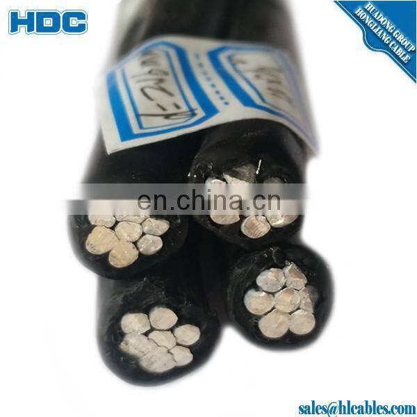 transformer cable ABC cable AAC conductor 1/0awg 2awg 16mm2 25mm2 Black XLPE insulation Overhead cable