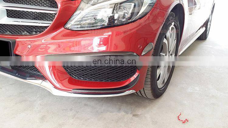 Carbon finber front bumper canard for C class w205 carbon front bumper fins Carbon fiber decoration parts for w205 C63 2017 2016