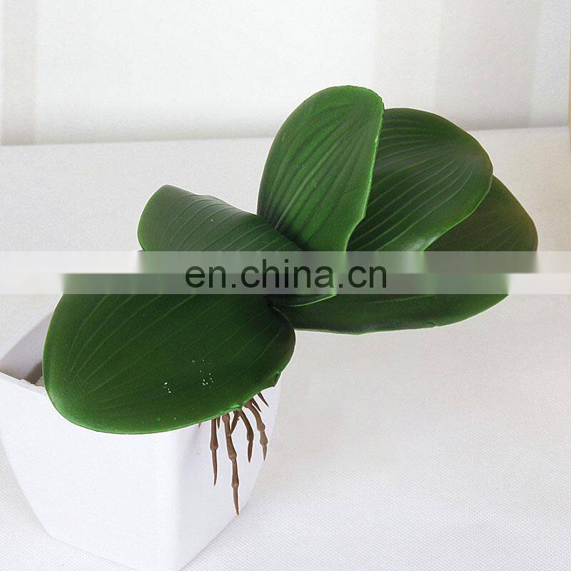Artificial flower Orchid leaves high quality PU gluing texture leaves DIY potted flower arrangements