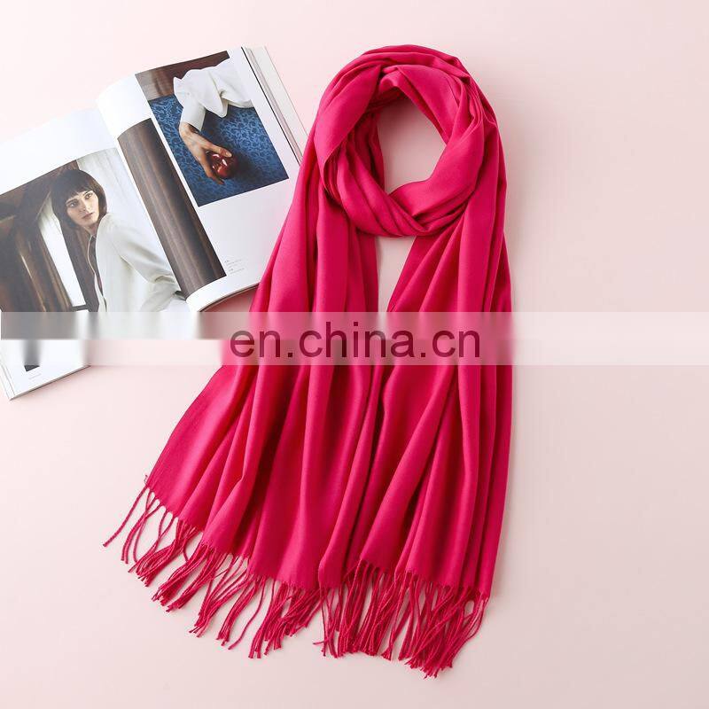 Autumn and winter new solid color cashmere scarf women thickened warm bib shawl gift scarf
