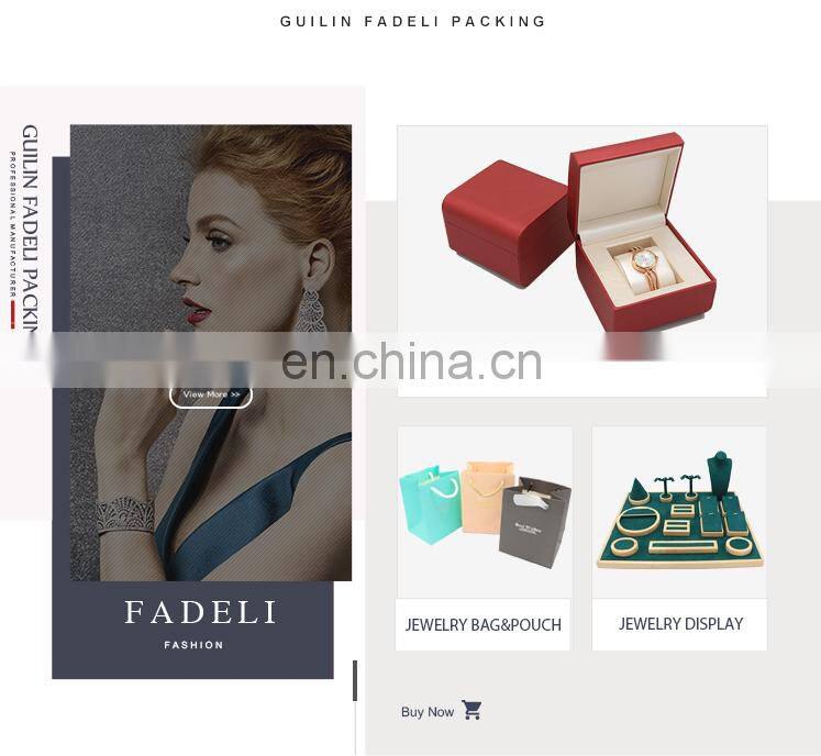 Fadeli Wholesale Luxury Custom Logo Royal Blue Pu Leather Bracelet Bangle Box