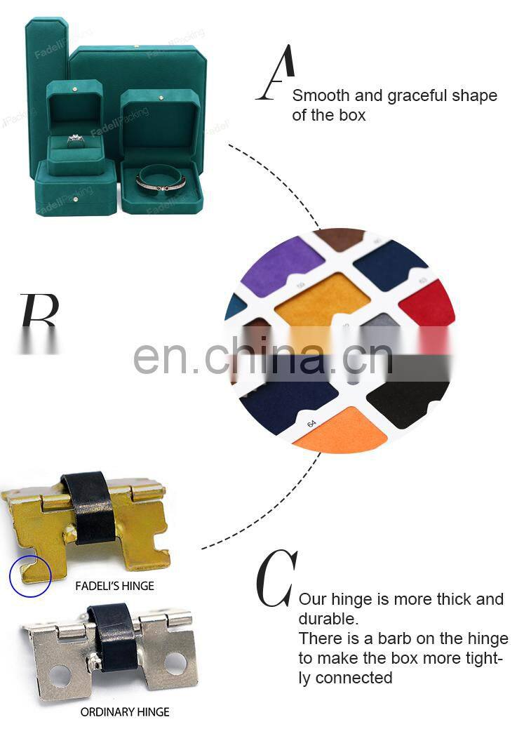China Luxury Jewelry Box For Ring Pendant Bangle Necklace Velvet Box Chain Jewellery Box