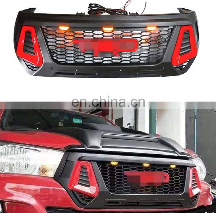 Modified Front Racing Grille Grills ABS For Hilux ROCCO 2018 2019 Pickup 4X4 Auto Accessortes Car Styling