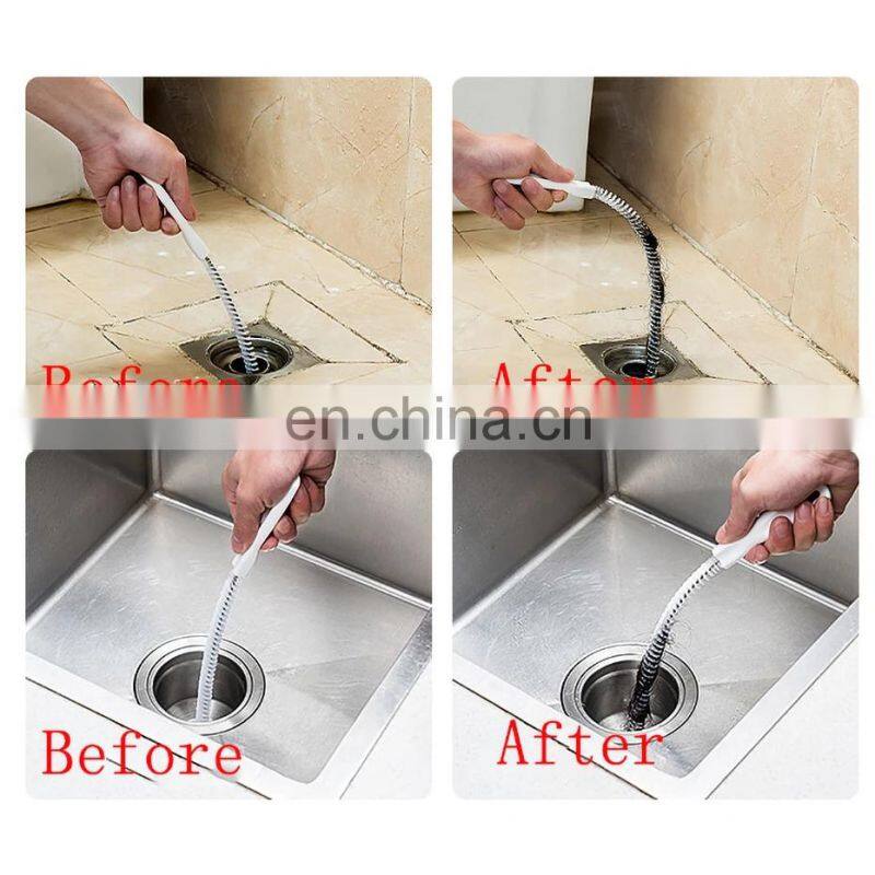 Pipe Dredging Brush Bathroom Hair Sewer Sink Cleaning Brush Drain Cleaner Flexible Cleaner Clog Plug Hole Remover Tool
