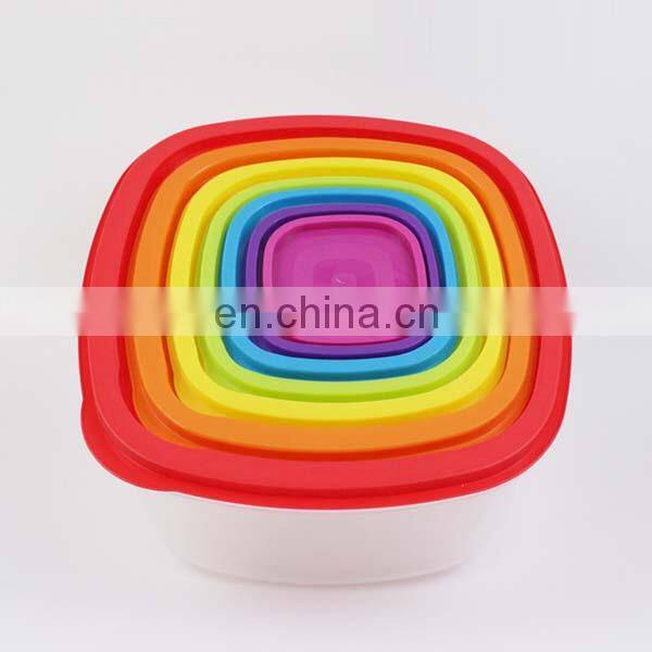 7 Pcs Rainbow Storage Box 14Pcs Plastic Food Container With Lid
