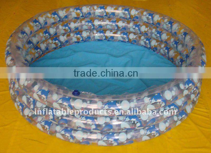 pvc inflatable swimming pools with slide and basket