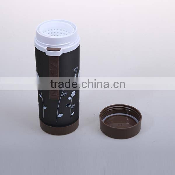 380ML double walls design Plastic sport water bottles with infuse