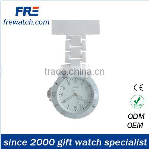 plastic rotational hanging watch for nurse quartz doctor pocket watch with pin