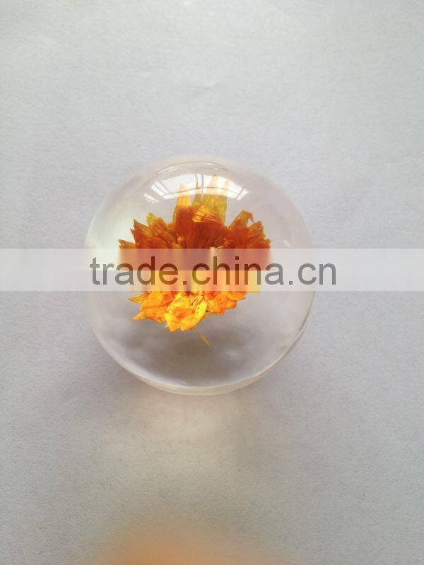 New design acrylic half ball with real ember embedded for promotional gift