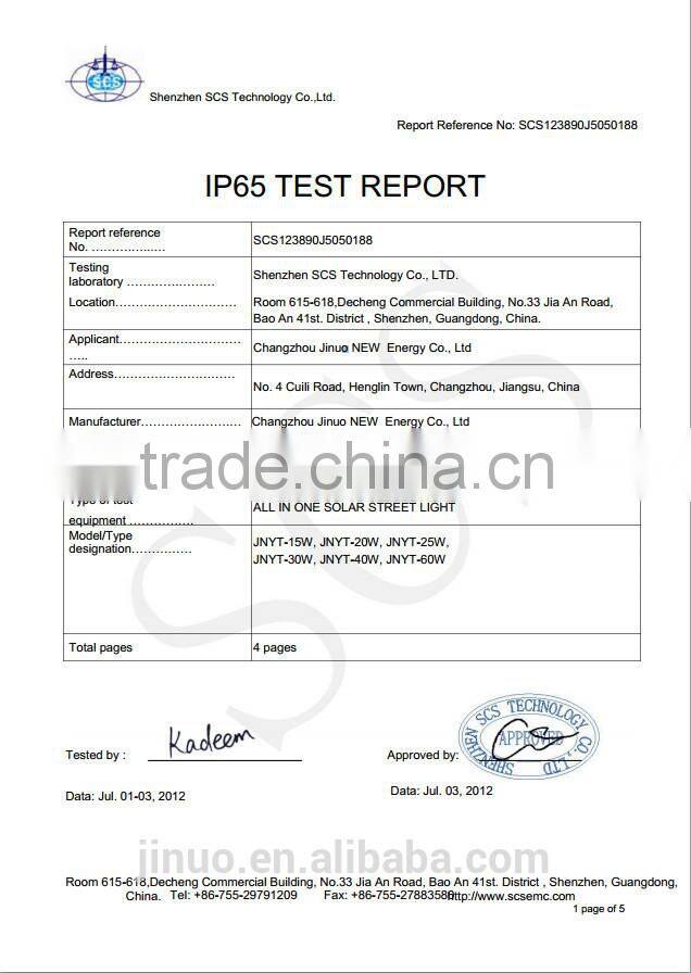 10-60W LED lamp all in one solar street/garden light