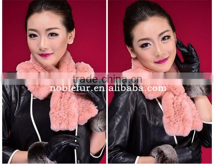 luxury 2015 new trends fancy rex rabbit fur pompon female Winter neckerchief
