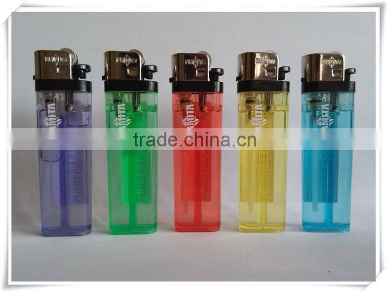 Classic EU plastic flint lighter FH-001 packed in blister card with black and color racket