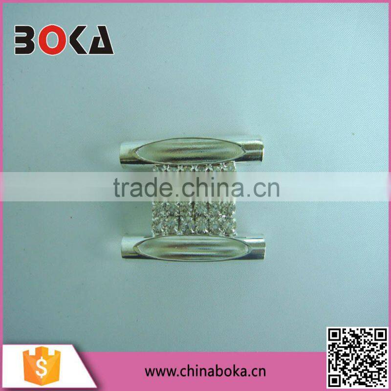 Rhinestone Metal Buckle Clear White Stone Pin Decorative Belt Buckle