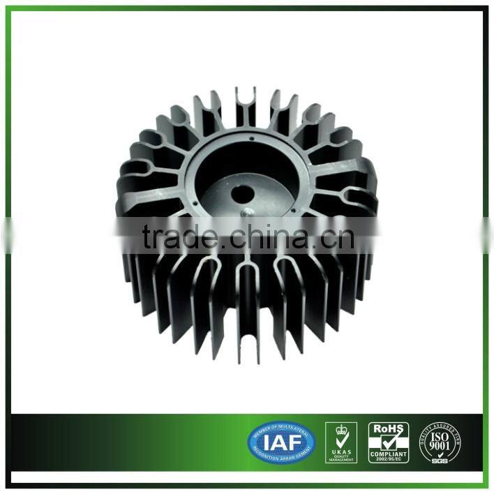 customized Big round LED lamp heatsink with anodized black