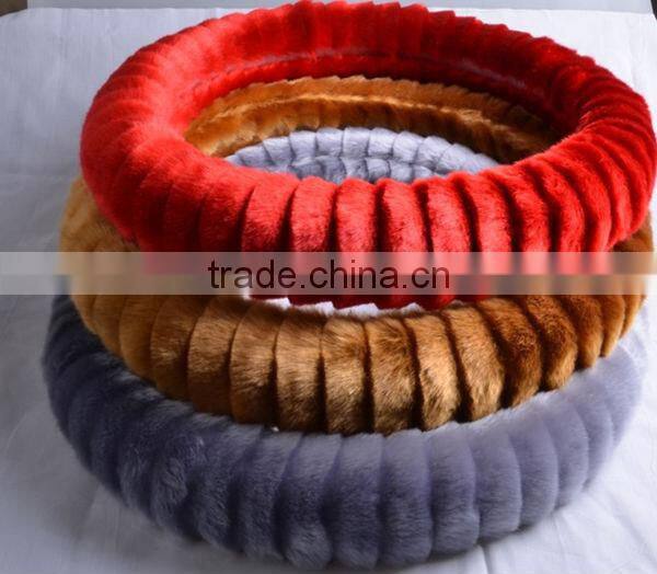 Winter warm zebra steering wheel cover