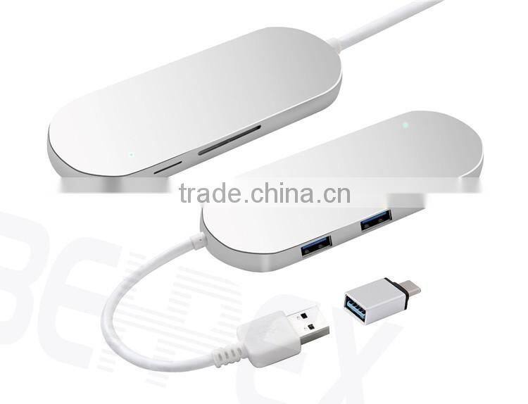 2 in 1 USB to Micro & Card Reader Ports USB 2.0 connector cable Hub