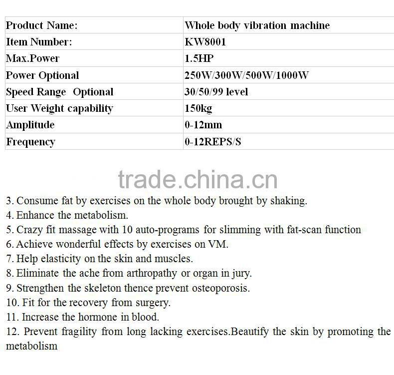 Perfect factory outlets whole body vibration machine crazy fit massager with handle