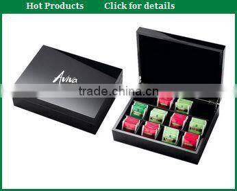 Hot Popular Handcrafted Blue Wooden Tea Box,Wooden Tea Case