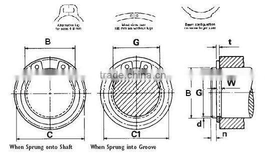 spring steel snap ring m6 (DIN472)
