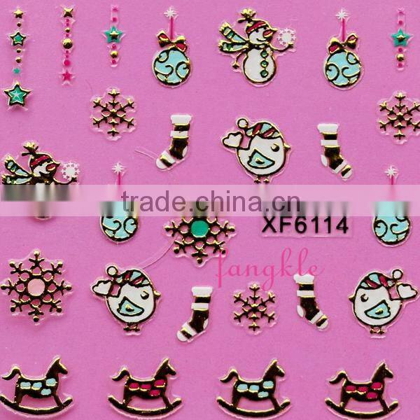 Hotselling 3D christmas nail art sticker