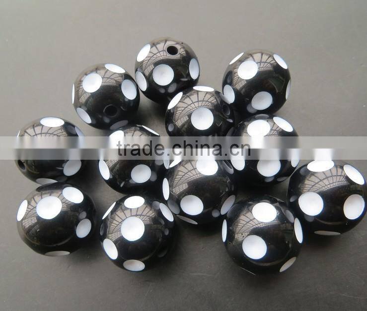 2014 Halloween Fashion 12mm to 24mm chunky resin polka dot beads for Girls Chunky Necklace Making