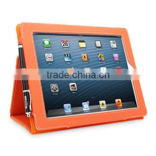 Fashion High Quality Orange PU Leather Case For Ipad 4