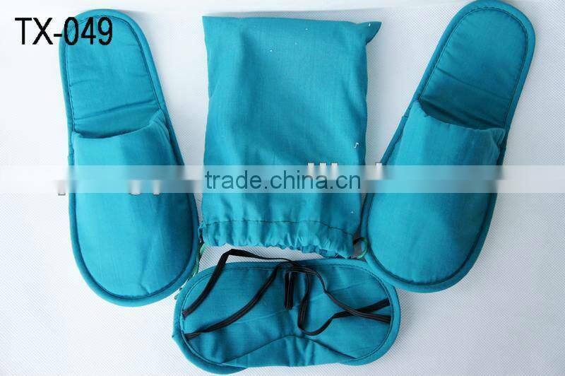 travel bag KIT /blue cotton hotel slippers